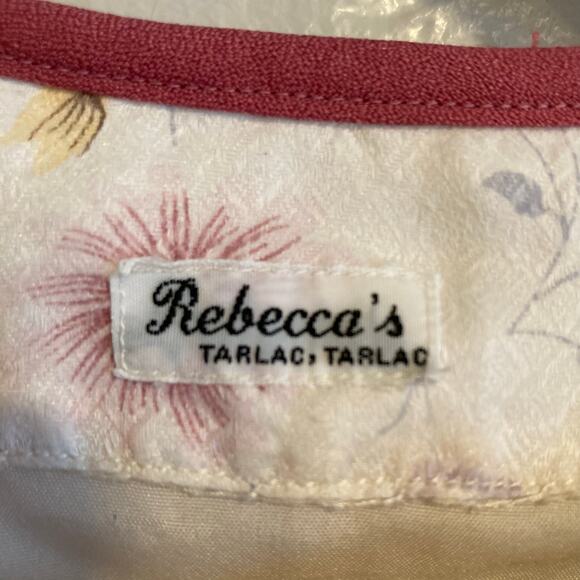 Vintage White Purple Floral Drop Waist Knee Length Kimono Silk Dress Size Medium - Picture 7 of 16